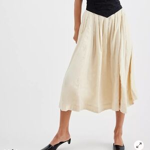 Free People Cream A-Line Skirt